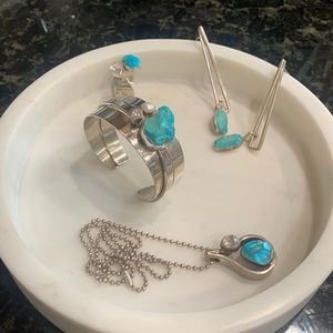 Authentic Lilly Barrack Turquoise Sterling Silver Jewelry Set
